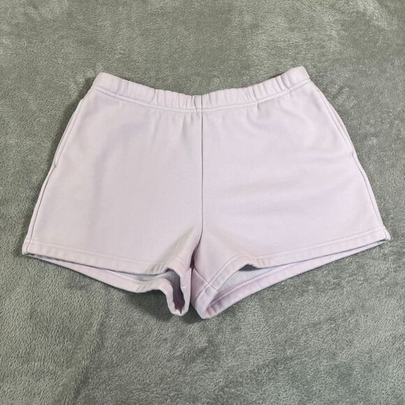 Fabletics Womens Go To Slim Sweatshorts Medium Icy‎ Lavender High-Waisted Lounge - Picture 1 of 8
